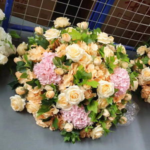 Bola de Flores Artificiales de Seda Rosa para Decoración de Bodas, Centro de Mesa con Rosas Blancas y Rosadas - Product Image 4