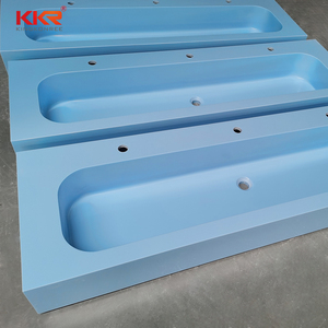 Lavabo acrílico azul claro para niños, lavabo de superficie sólida para el baño público, bonito lavabo central para guardería - Product Image 5