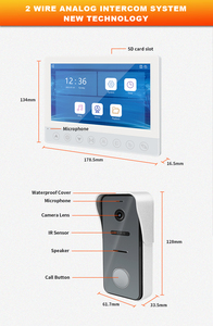Sistema de Videoportero Analógico de 1000TVL para Apartamentos, Villas y Seguridad del <span class=keywords><strong>Hogar</strong></span> - Product Image 4