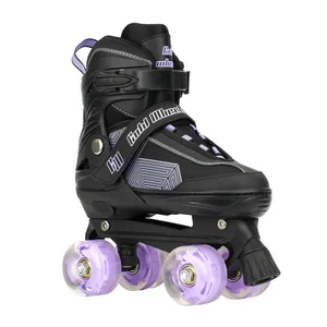 Aisamstar Patins à roulettes à double rangée 4 roues Chaussures de patin à roulettes d'extérieur Patins à roulettes