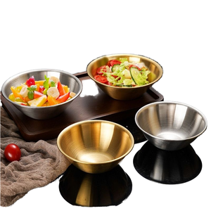 Polished Stainless Steel Korean-style V-shaped Eco-Friendly Single-layer Salad Hot Pot Restaurant Seasoning Commercial Snack - Product Image 1