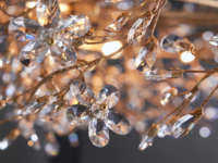 Fiore couronne lustre salon romantique luciole lumière élégant arbre branche métal rond salle à manger mariage suspension lampe