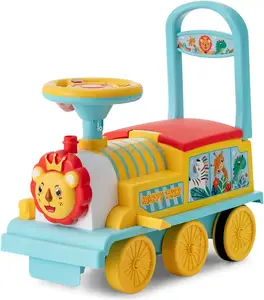 I bambini viaggiano in auto con luce e musica treno elettrico di buona qualità Cartoon Lion Electric Ride On Car for Kids