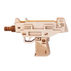 Factory Customized Hot Selling High Quality Wooden Children's Wood Gun Toys Wholesale DIY Toy Gun Model Wooden Toys