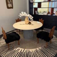 Chaises de salle à manger de luxe modernes en tissu de laine et cadre en bois massif pour hôtels, appartements et entrepôts - Durables, écologiques, garantie 3 ans