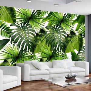 Große benutzer definierte Wandbild Tapete Südostasien Tropischer Regenwald Bananen blatt 3D Foto Hintergrund Wandbilder Tapete Modern - Product Image 3