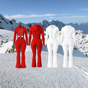 Ensemble 2 pièces sportif pour femme 2026 : Veste zippée à capuche en maille moelleuse à manches longues et pantalon de survêtement uni imprimé avec lettres et strass - Product Image 2