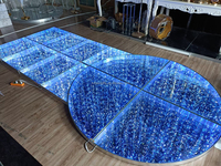 Plates d'événements durables en fibre de verre en aluminium Éclairage bleu flash LED 3 mètres de scène de mariage ronde à vendre