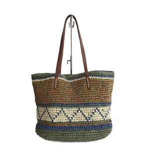 Panier de paille tissé en herbe de mer, Portable, grande capacité, coloré, nouvelle mode - Product Image 3