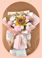 2025 nouveau Design cadeaux fleur plante à la main tricoté Rose tournesols laine coton Crochet fleurs Bouquet