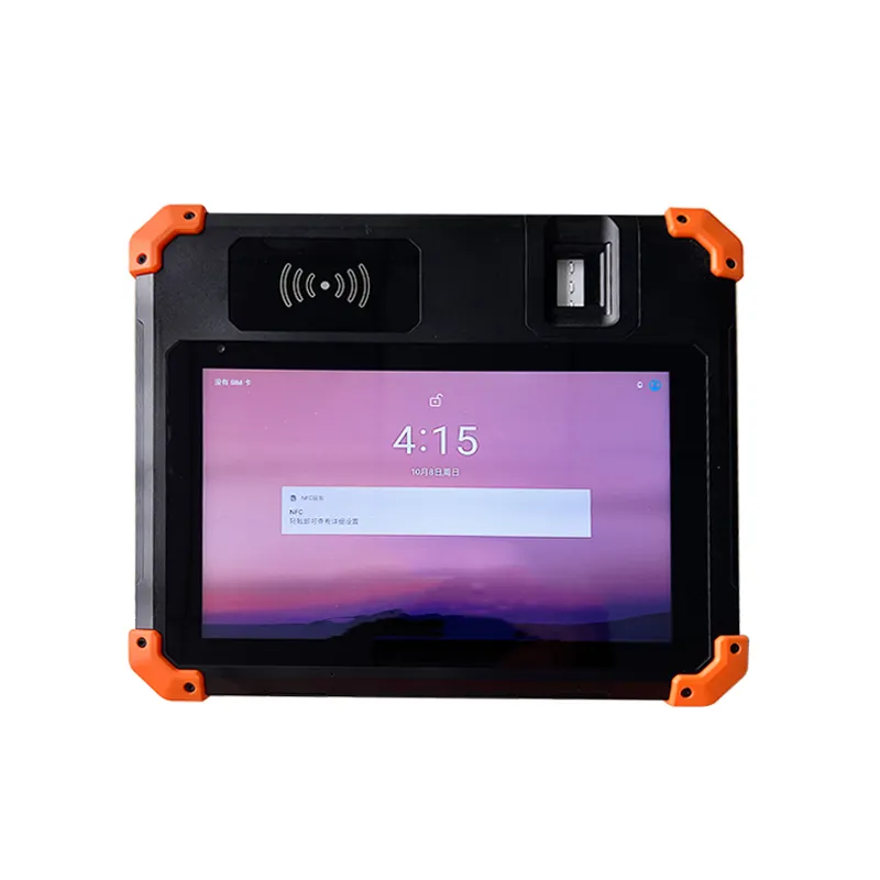 Custom fingerprint NFC Android tablet pc industrial 8 inch touch screen rugged biometric tablet with RJ45 PSAM RFID reader H80
