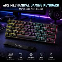 Clavier mécanique AJAZZ NK61 60%, clavier de jeu filaire à commutation à chaud, clavier compact rétroéclairé RVB 61 touches, mini clavier