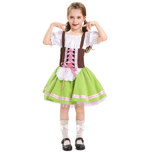 Costume de bavarois pour enfants, Dirndl et Lederhosen traditionnels allemands pour garçons et filles, tenue de scène, été 2025 - Product Image 2