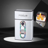 Étui à cigarettes rechargeable avec briquet à arc intégré, briquets intégrés et boîte à cigarettes, fabricant en gros