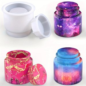 4 أنواع من قوالب الراتنج لصب راتنجات الإيبوكسي، قالب سيليكون لصنع صندوق تخزين ووعاء للحلوى وديكور منزلي - Product Image 4