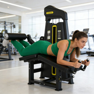 Máquina comercial de curl de piernas en posición prona Cheernin Iron Shroud con sistema de carga por pin para isquiotibiales, lista para enviar - Product Image 1