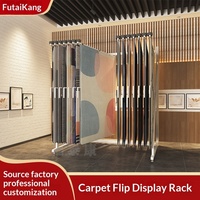 Présentoir de tapis en métal à feuilles mobiles, support de sol amovible, porte-échantillons de tapis détachable pour magasins et expositions