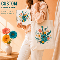 Sacs fourre-tout promotionnels imprimés style dessin animé, en toile et coton, couleur unie, taille et forme personnalisables, avec logo sur mesure