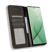 Étui portefeuille rétro de luxe en cuir PU texturé antichoc avec marquage à chaud pour téléphone portable Tecno Spark 20 Pro 4G