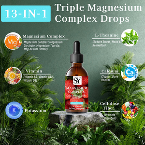 Premium Custom triplo magnesio complesso gocce 1500mg con <span class=keywords><strong>L</strong></span> teanina vitamine D3 B6 B12 calcio potassio Stress sollievo sonno - Product Image 2