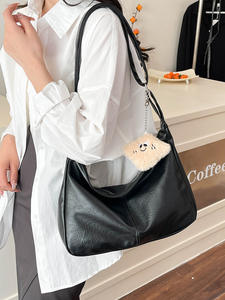 HOT SALE Retro PU Leather Crossbody <b>Bag</b> Single <b>Strap</b> Large Capacity ZIP Closure Solid Pattern FashionTote Z0229 - Product Image 5