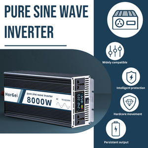 Inversor de Corriente <span class=keywords><strong>DC</strong></span>/AC de Onda Sinusoidal Pura HorGei KY-8000W, Salida Dual 12V/24V/48V 110V/220V, 96% de Eficiencia, Monofásico, para Uso Doméstico - Product Image 2