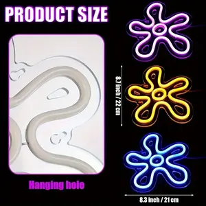 Tanda lampu LED Neon berbentuk bunga antik ungu biru kuning dekorasi dinding rumah kamar tidur hadiah pesta pernikahan neo-light - Product Image 3