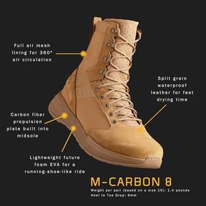 M-Carbon 8 Bottes tactiques pour hommes femmes Bottes d'hiver légères en carbone plaqué <span class=keywords><strong>Coyote</strong></span> Lace-<span class=keywords><strong>Up</strong></span> Mesh - Product Image 3