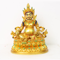 Statue de Jambhala Jaune Traditionnelle en Laiton Plaqué Or Faite à la Main, Directement de l'Usine, Déité Tibétaine de la Richesse, Personnalisable