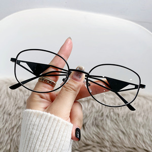 Gafas de Sol Ovaladas para Mujer, Montura Metálica, Protección UV400, Lentes de PC de Marco Completo, YC11256-D6 - Product Image 1