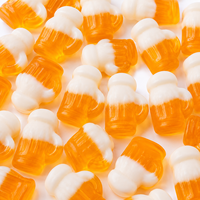 Bonbons Gommeux en Forme de Chopes à Bière, Vente en Gros, Personnalisés, Fabricant OEM ODM, Halal, Saveurs Assorties Fruitées Sucrées et Acidulées, Doux et Enrobés, TIK TOK