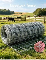 Grillage en fil d'acier à faible teneur en carbone galvanisé à chaud à haute résistance, à mailles carrées nouées, pour clôture de bétail en ferme, ranch et pâturage