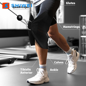 Ceinture d'entraînement de résistance pour squats Shiwei, noire, taille unique, nylon haute élasticité, équipement de fitness unisexe - Product Image 1