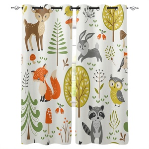 Cho Amazon tùy chỉnh thực hiện <span class=keywords><strong>3D</strong></span> in kỹ thuật số Rèm rừng Zoo phim hoạt hình trẻ em cao vải sống bệnh viện cửa được xây dựng trong sợi dây thừng - Product Image 4