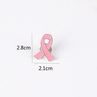 Broche ruban en métal plaqué argent rose gravure impression numérique prévention de la santé du sein sensibilisation amour arc Badge vêtements