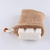 Sac de rangement en sisal manuel pour savon, en fibres végétales naturelles, coton et lin, pochette de douche en maille pour emballage de savon en barre - Vente en gros