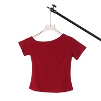 Nouveau T-shirt asymétrique court et décontracté à épaules dénudées pour femme – Top court d'été basique pour le quotidien