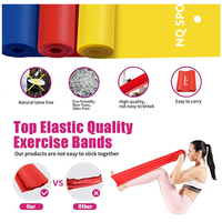 Bande de Résistance en Latex NQ SPORTS – Bleu/Violet/Rose Antidérapante et Très Élastique pour Yoga, Fitness, Exercice et Sports