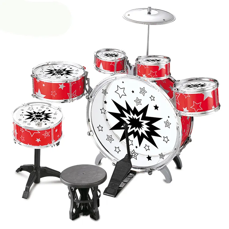 Zes Jazz Drum Speelgoed Set Kids Musical Rock Roll Drum Speelgoed Set