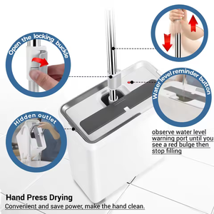 Masthome Vadrouilles rotatives auto-nettoyantes détachables de haute qualité <span class=keywords><strong>nettoyage</strong></span> 360 vadrouille plate avec seau - Product Image 2