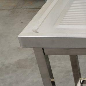 Table de travail en acier inoxydable 201/304 à prix de gros, équipement de cuisine, table de lavage de vaisselle, évier à commande au pied - Product Image 5