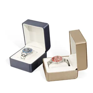Wholesale Blue Leather Single Watch Box Gift Packaging Watch Box Cases
