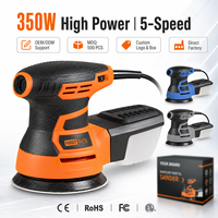 Lijadora Orbital Aleatoria de Primera Calidad de 350W y 5 Pulgadas con Velocidad Variable, Motor de Cobre, Lijadora Eléctrica para Madera con Caja de Aspiración de Polvo, OEM CE