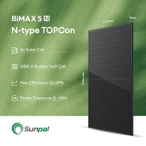 Sunpal Polycrystalline Bifacial Solar Panels 500W 510W 520W 525W 535W Mounted Solar Panels All Black Full Set