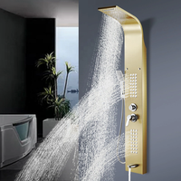 Offre Spéciale de luxe douche pluie colonne tête salle de bain acier inoxydable mural cascade douche panneaux