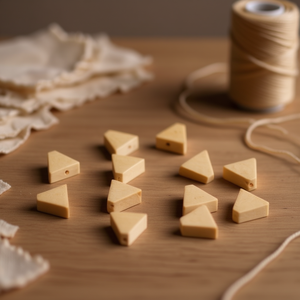 Cuentas de madera pulida Ilan triangulares de 11x4.9x9.7mm, 12 piezas para prendas de vestir - Product Image 2