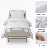 Literie douce et respirante en coton à rayures multicolores, drap lavable à usage hospitalier, taie d'oreiller, ensembles de housse de couette