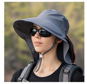 Chapeau de pêcheur à grands bords pour femmes Alpinisme Sortie d'été Protection solaire Ombre Chapeau de soleil extérieur - Product Image 4