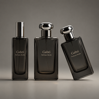 Flacon de parfum vide de luxe 30ml 50ml, flacon de parfum carré en verre noir translucide 100ml, flacon de parfum et boîte personnalisés OEM
