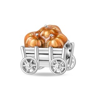 <b>Cute</b> Halloween pendant accessory, made of white brass, hypoallergenic, cartoon design, suitable for DIY jewelry making - Product Image 2